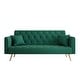 preview thumbnail 4 of 13, 71" Velvet Green Gray Double Sofa Bed