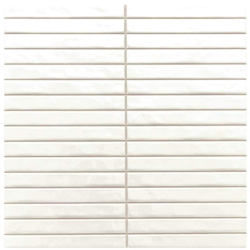 Castilla 14x14 Glossy Porcelain Textured Ribbed Tile - Wall, Backsplash