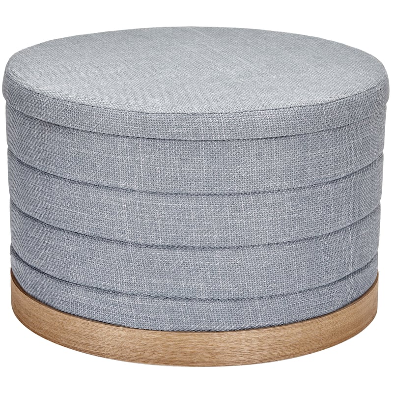 Modern Linen Storage Ottoman with Hidden Storage and Tray Top - Grey