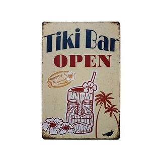 The Tiki Bar Is Open - Tropical Pool Patio Boat Metal Sign 8