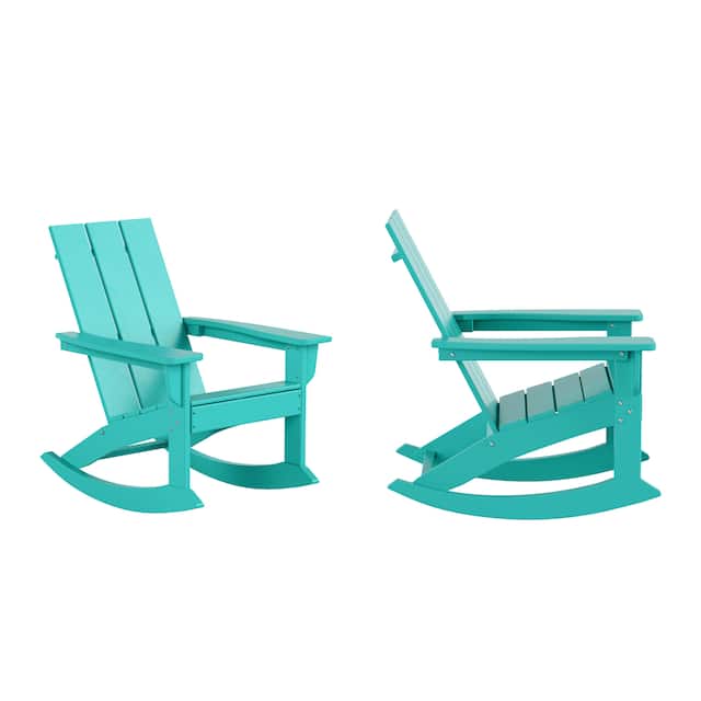 Laguna Modern Weather-Resistant Rocking Chairs (Set of 2) - Turquoise