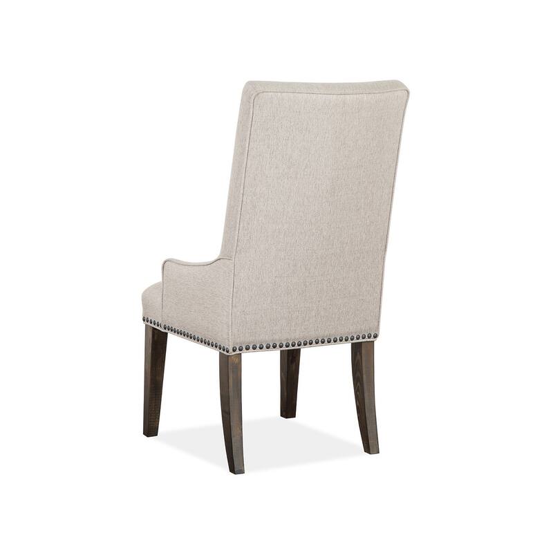 Magnussen Home Bellamy Peppercorn Upholstered Host Chair Two Pack - 23''W x 29''D x 45''H
