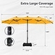 preview thumbnail 34 of 79, MAISON ARTS 15-foot Rectangular Crank Double-sided Outdoor Market Umbrella Solar LED Lighted Patio Umbrella with Base Included