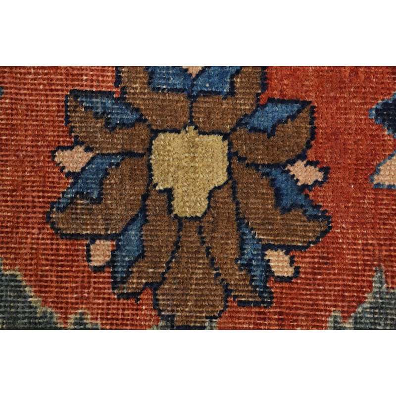 Hand Knotted Oriental 100% Wool Carpet Traditional Floral Oranges & Rust Bakhtiari Area Rug - 11' 6'' X 9' 2''