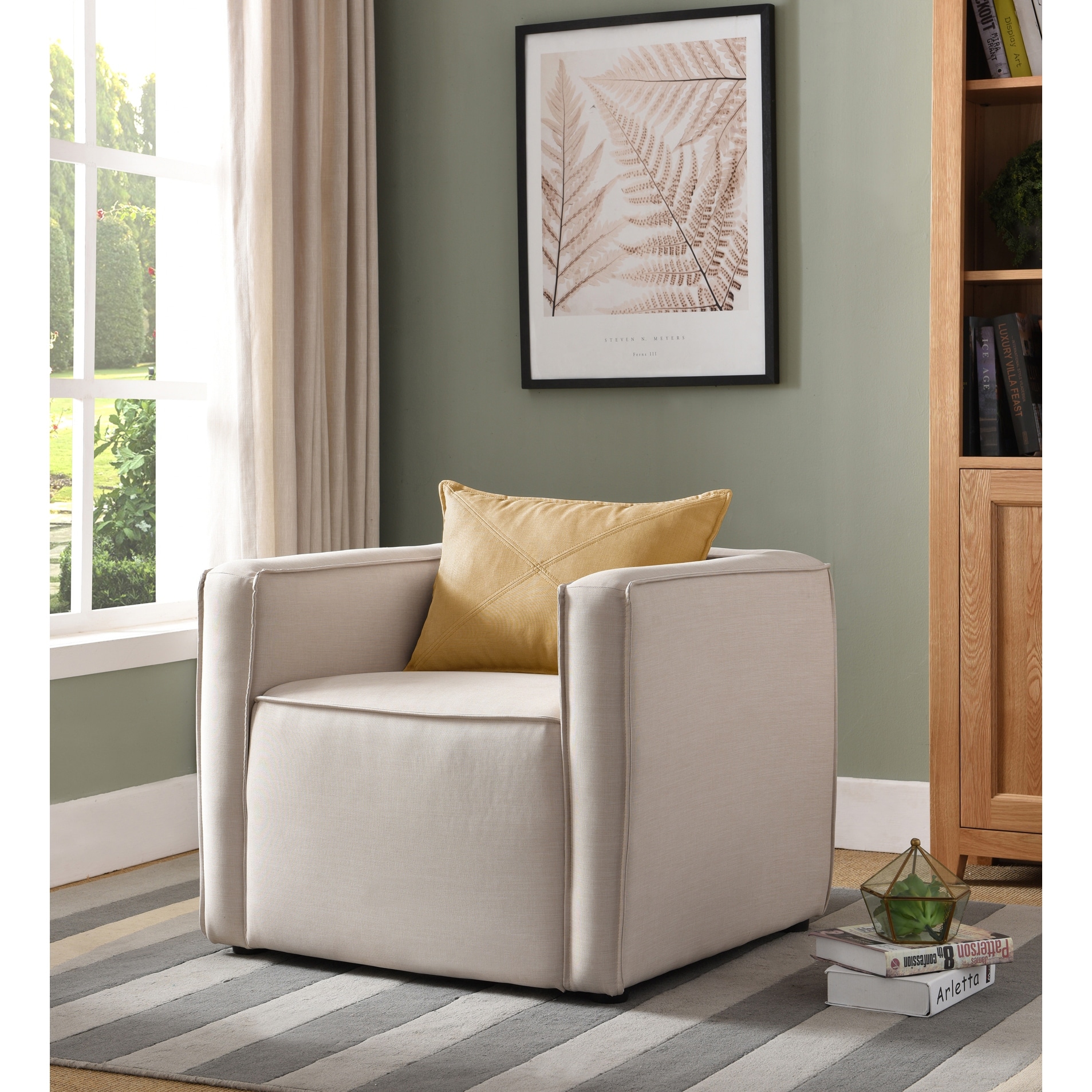Furniture of America Dack Contemporary Fabric Upholstered Accent Chair