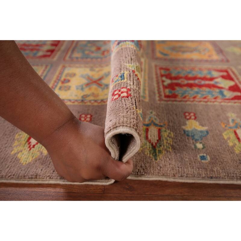 Garden Design Kazak Oriental Accent Rug Hand-Knotted Wool Carpet - 3'2" x 4'11"
