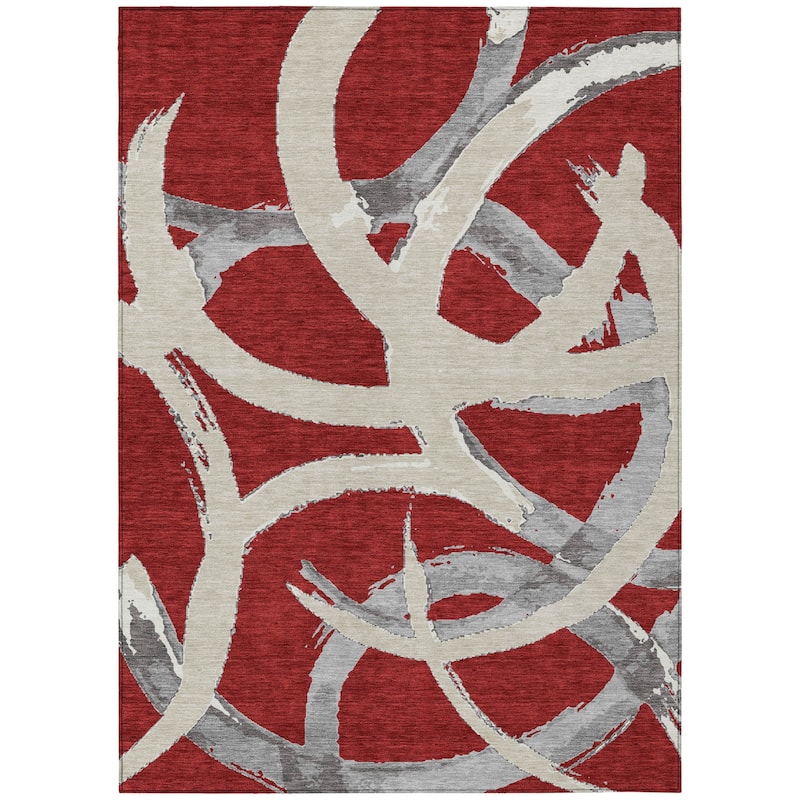 HomeRoots Abstract Transitional Rectangle Outdoor Rug