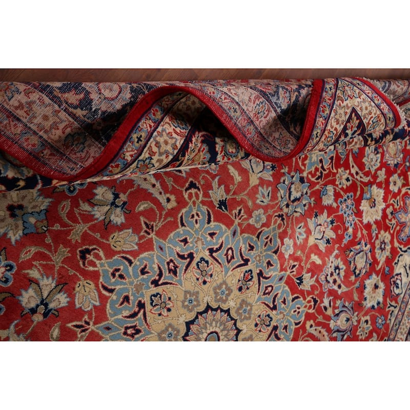 Traditional Najafabad Vintage Persian Rug Hand-Knotted Wool Carpet - 9'4" x 13'2"