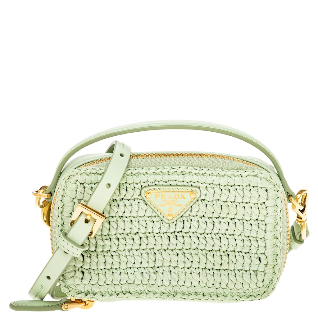 Prada Crochet and Leather Mini Pouch