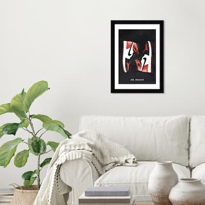 Wynwood Studio Prints Fashion and Glam Classic Sneakers V Black and Modern & Contemporary Wall Art Canvas Print