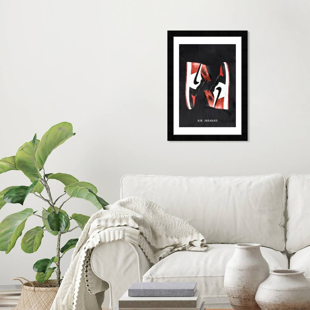 Wynwood Studio Prints Fashion and Glam Classic Sneakers V Black and Modern & Contemporary Wall Art Canvas Print