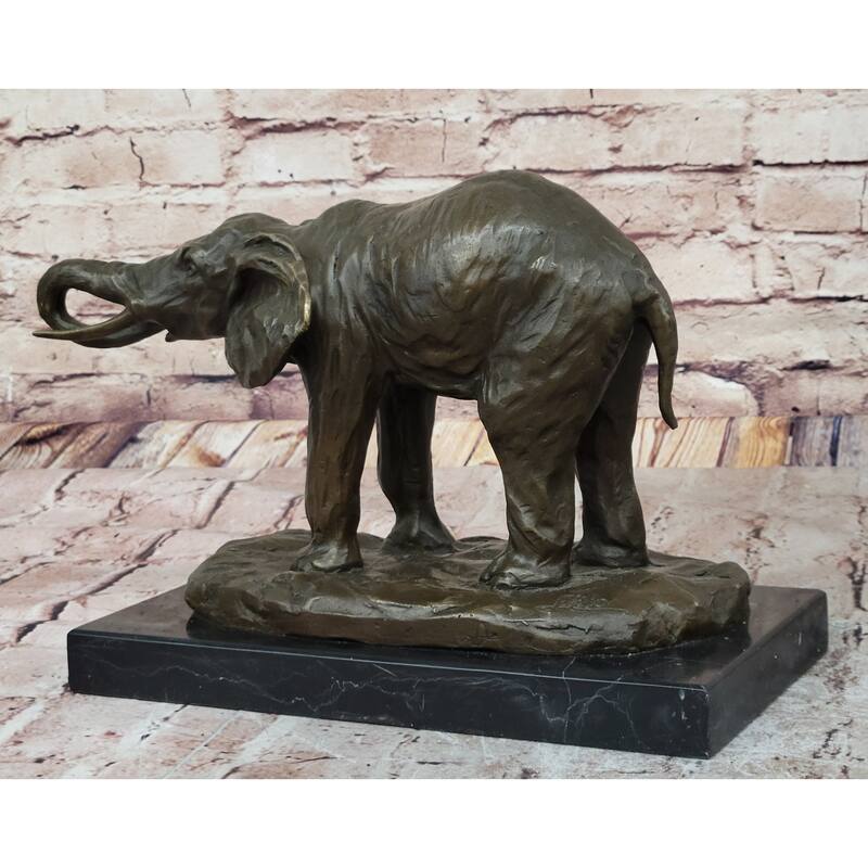 Milo Elephant Bronze Sculpture – Stunning African Wildlife Art On Marble Base