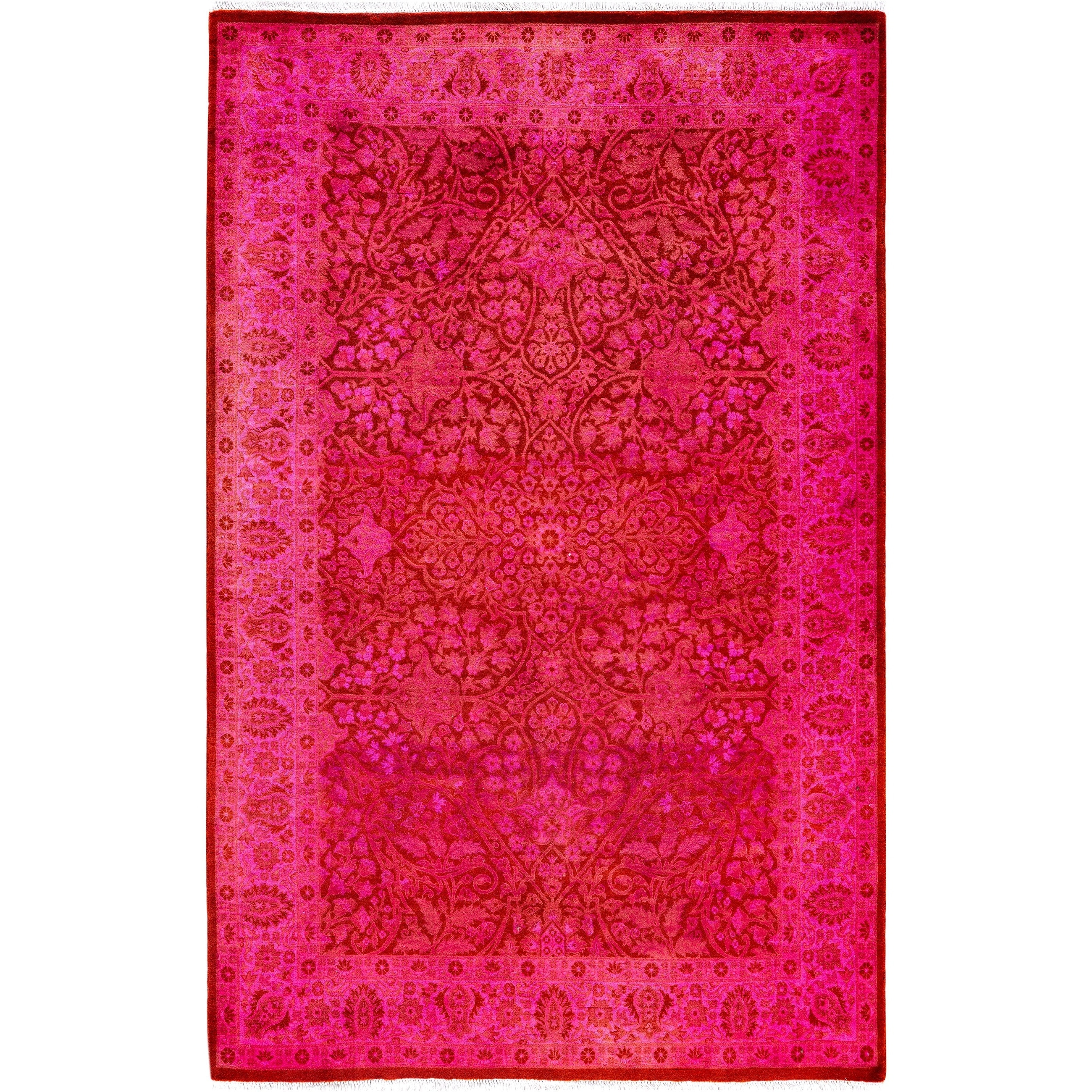Overdyed One-of-a-Kind Hand-Knotted Area Rug - Pink - 4' 1" x 6' 3"