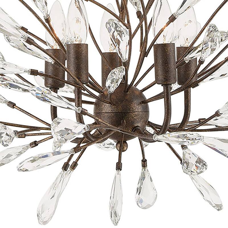Elk Home Crislett Sunglow Bronze With Crystal 5 Light Chandelier
