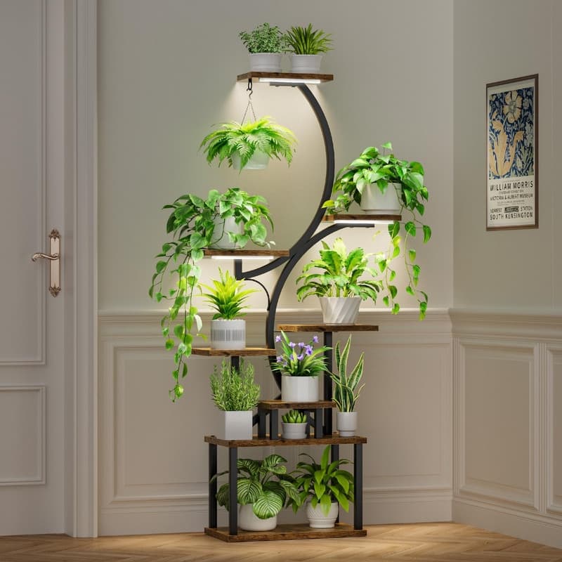 Plant Stand Indoor with Grow Lights - 51.18 x 23.11 x 2.13 inches