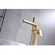 preview thumbnail 3 of 2, Waterfall Brushed gold Freestanding pressure Balance Single Handle Bathtub Faucet with Handheld Sprayer - 9'6" x 13'6"