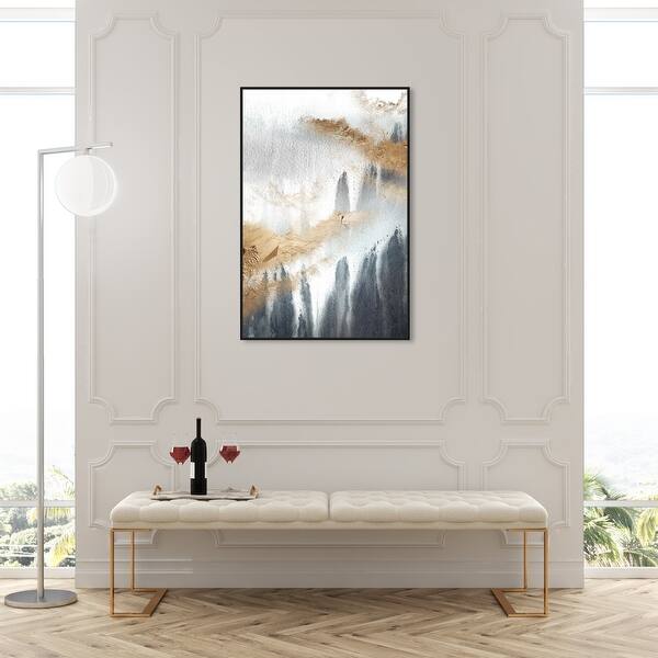 slide 2 of 22, Oliver Gal 'Yali Majestic' Abstract Wall Art Framed Canvas Print Paint - Brown, Gray 30 x 45 - Black