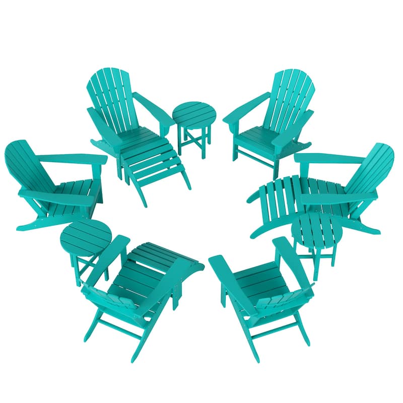 Altura 12-Piece Poly All Weather Adirondack Chair With Ottoman And Side Table