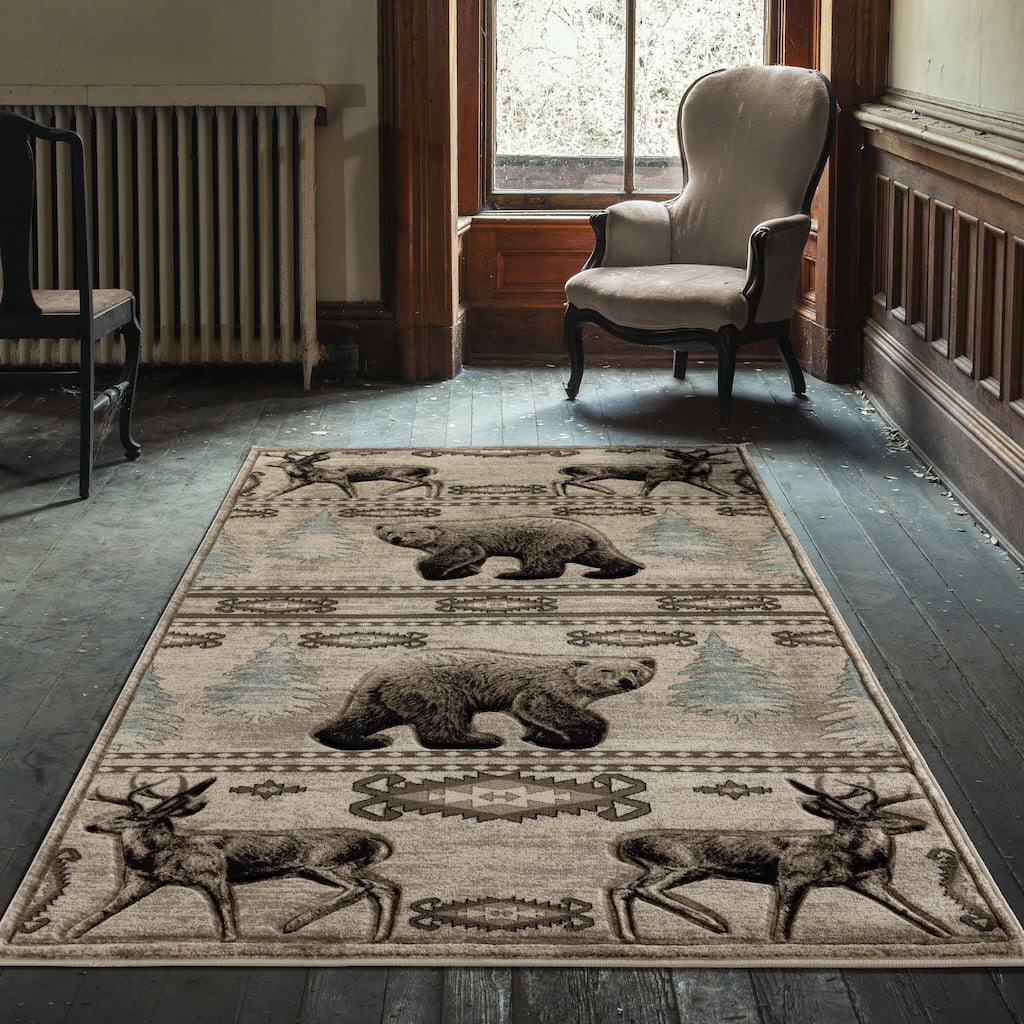 Wild Life Collection Beige/Cream Area Rug
