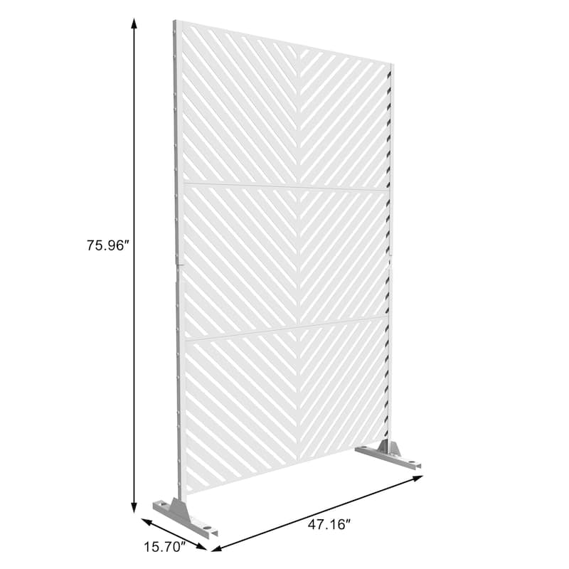 Outdoor Privacy Screen with Stand for Patio Garden Metal Fence