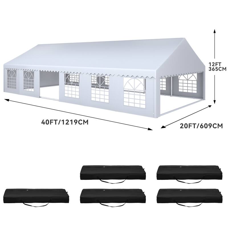 20x40Ft. Outdoor White Canopy Gazebo Party Tent Wedding Event Shelter - 20*40Ft