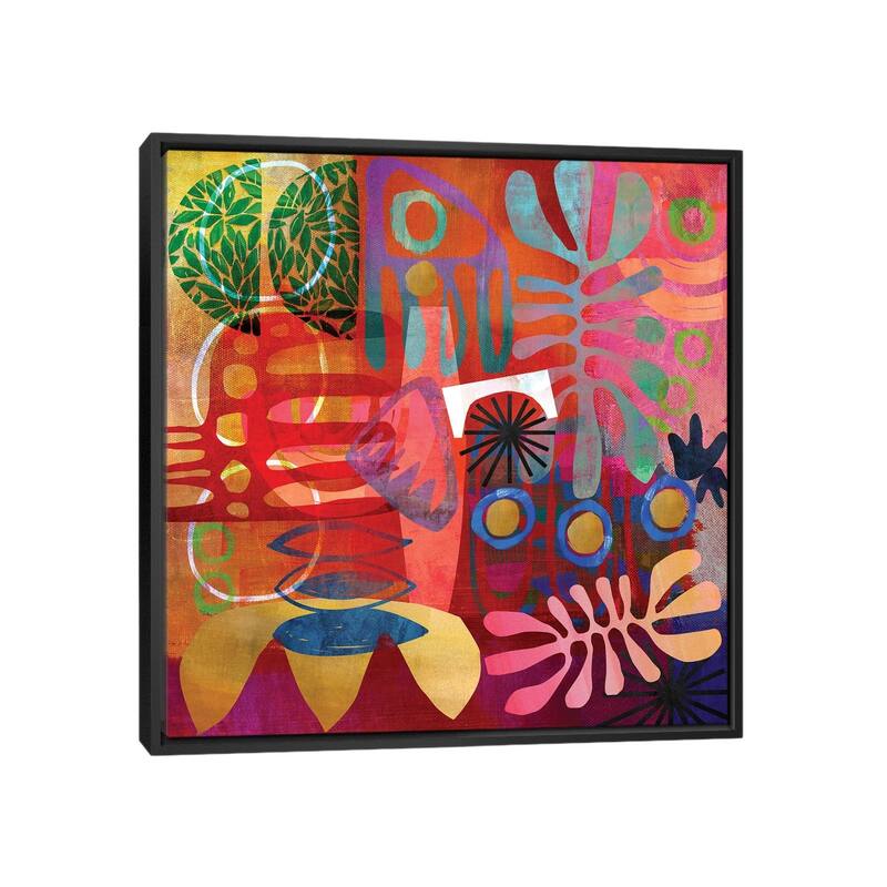 iCanvas "African Abstract" by Nikki Chu Framed Canvas Print - Black - 18x18