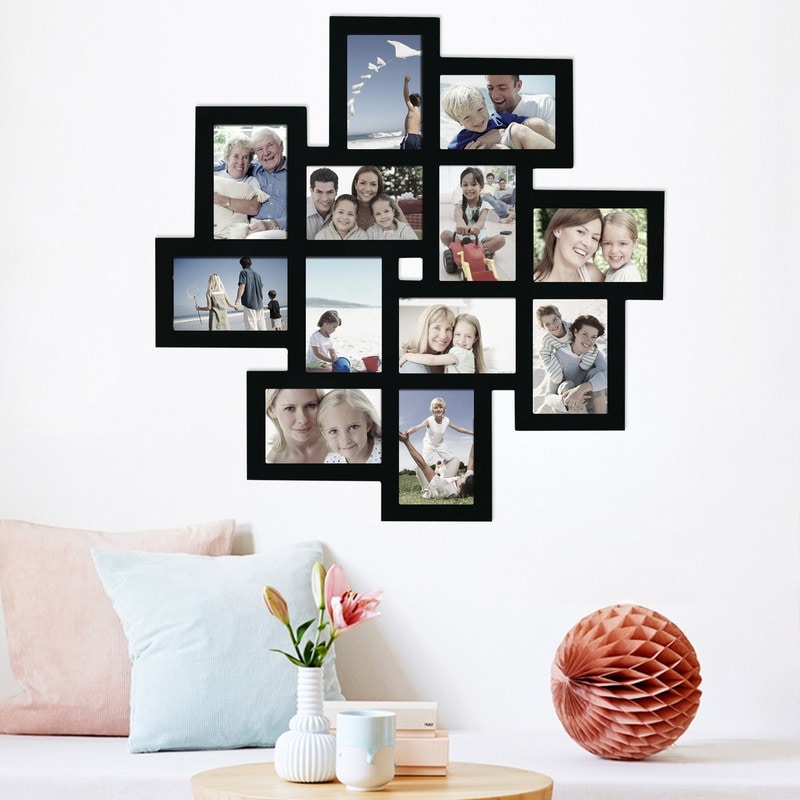 Houseables Picture Frame Set, 12 Pack, Black, 4x6 Inches - Bed