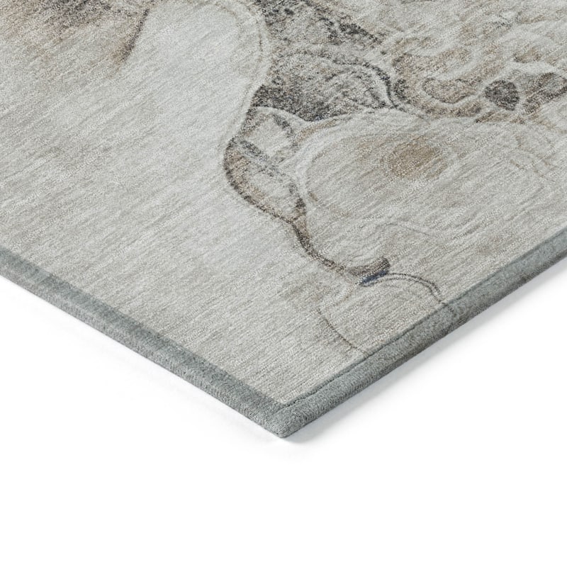 HomeRoots Abstract Transitional Rectangle Outdoor Rug