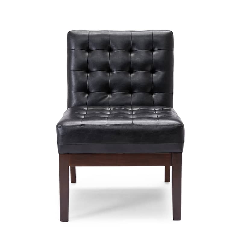 22.25" PU Button Tufted Accent Chair
