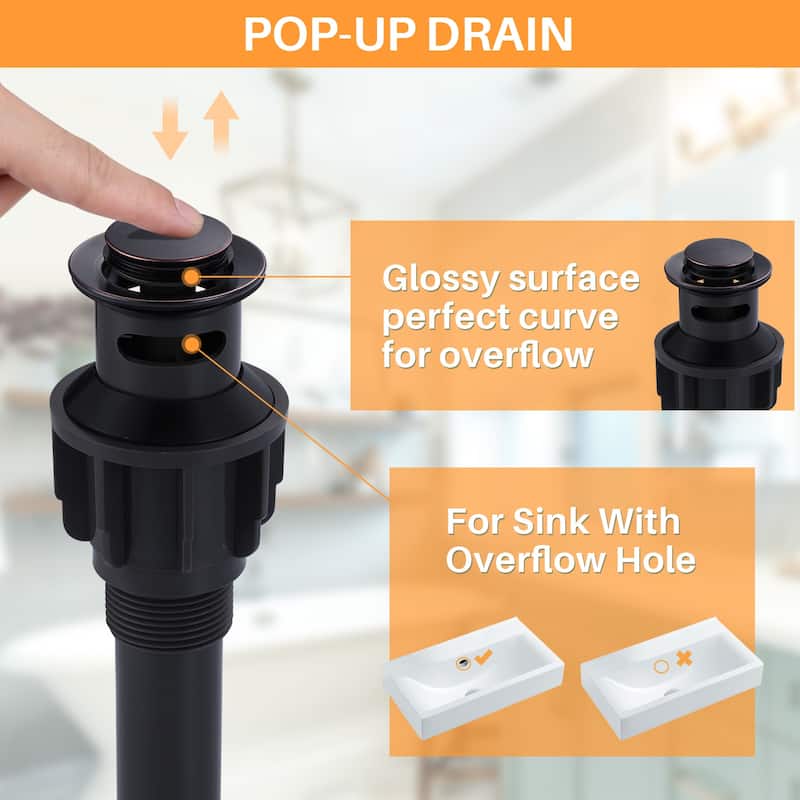 WOWOW 4-inch Dual Handle Bathroom Sink Faucet in Modern