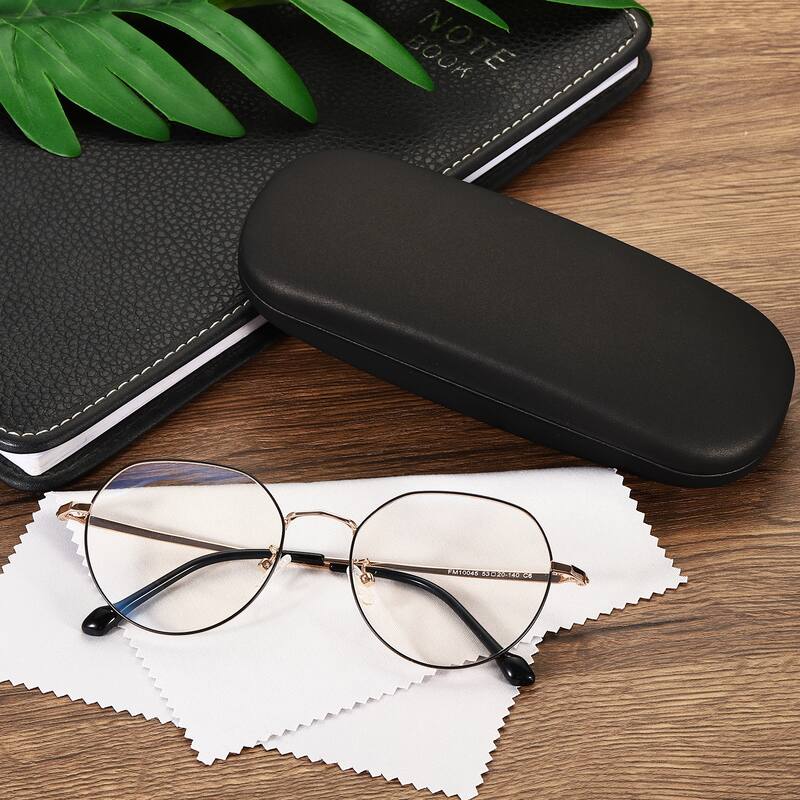 Glasses Case Hard Shell, Eyeglass Case Unisex for Women Men Glasses, Black