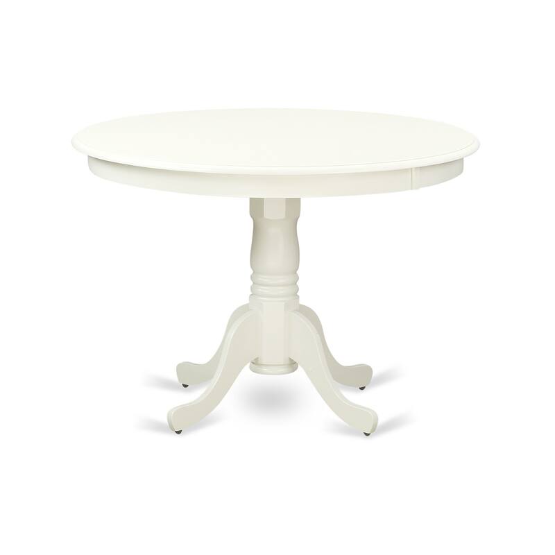 HomeStock 5-Piece Linen White Finish Solid Wood Top Dining table with 4 Chairs with Lattice Back