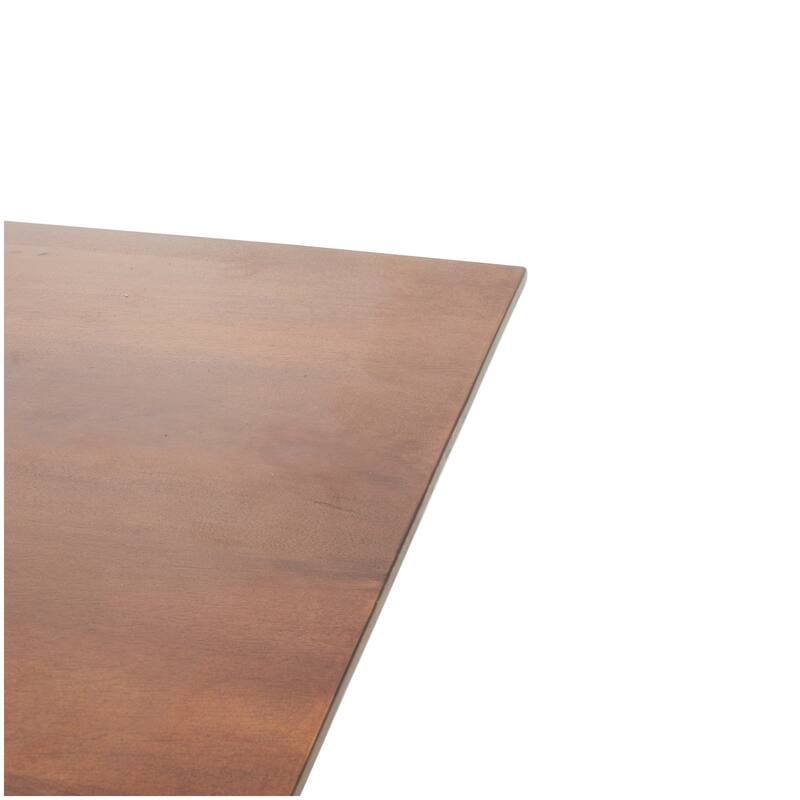 Brown Mango Wood Mid Century Modern Dining Table with Arched Legs