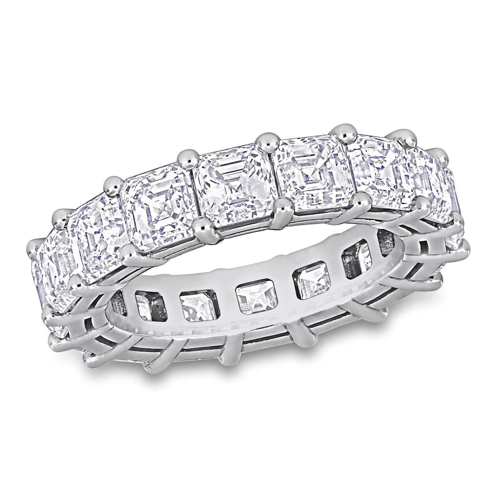 Miadora 6 3/8ct TDW Asscher-Cut Diamond Eternity Ring in 18k White Gold