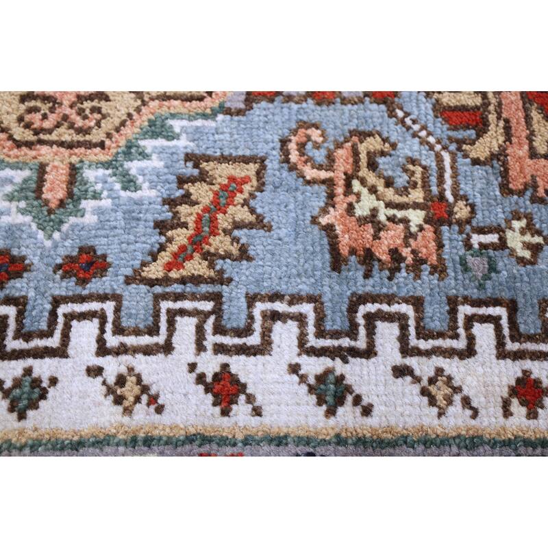 ECARPETGALLERY Hand-knotted Serapi Heritage Light Blue Wool Rug - 7'9 x 9'11