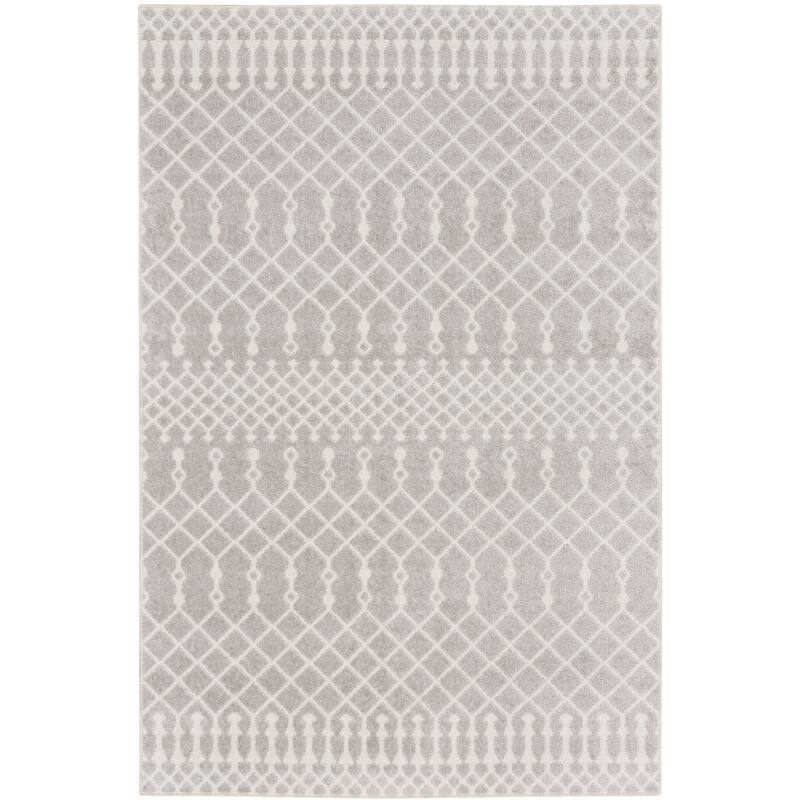 Nourison Astra Machine Washable Moroccan Area Rug - 2' x 3' - Grey - Rectangle