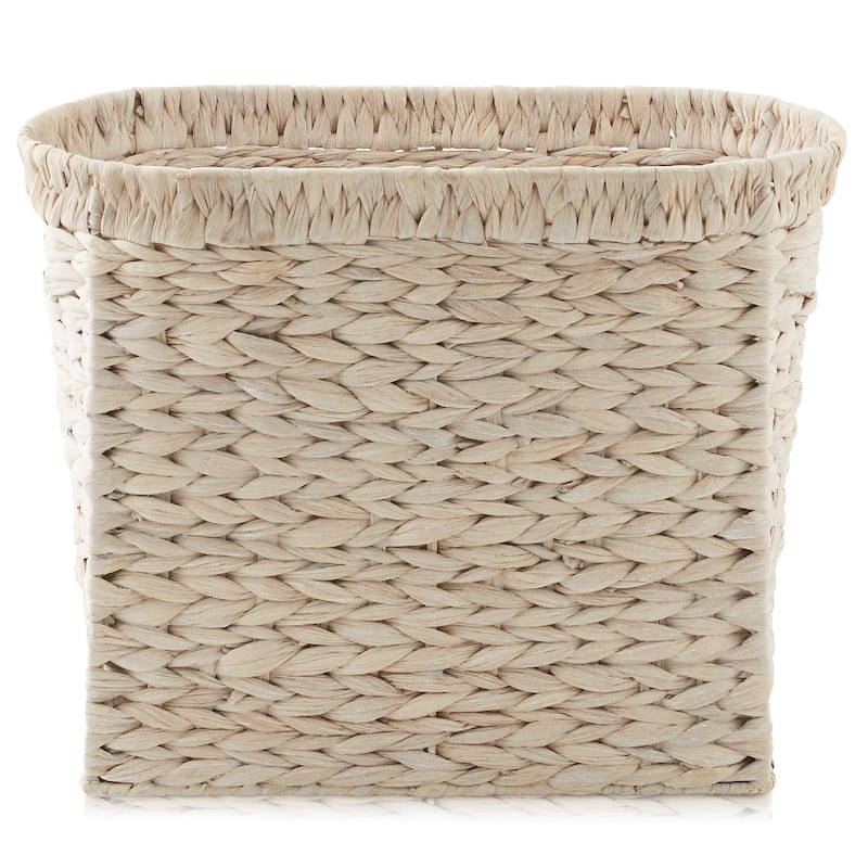 Magazine Holder Storage Basket Bin with Handles Seagrass Hyacinth