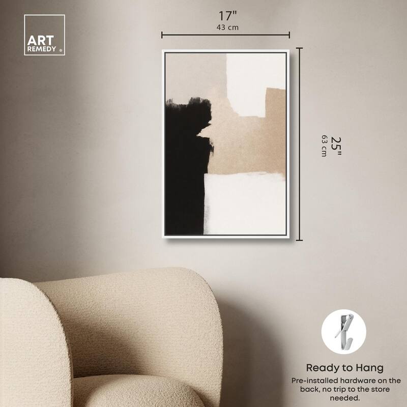 Beige and Black I Canvas by Art Remedy