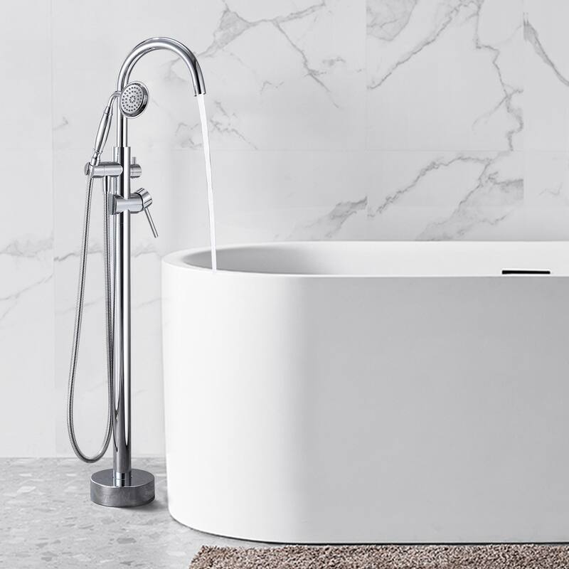 Vanityfair Floor Mount Freestanding Bathtub Faucet Tub Filler with Hand Shower