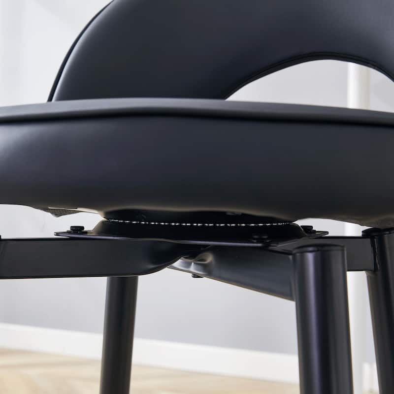 360 ° Rotatable Bar Chair,Modern Pu Comfortable Upholstered Bar Chair With Metal Legs
