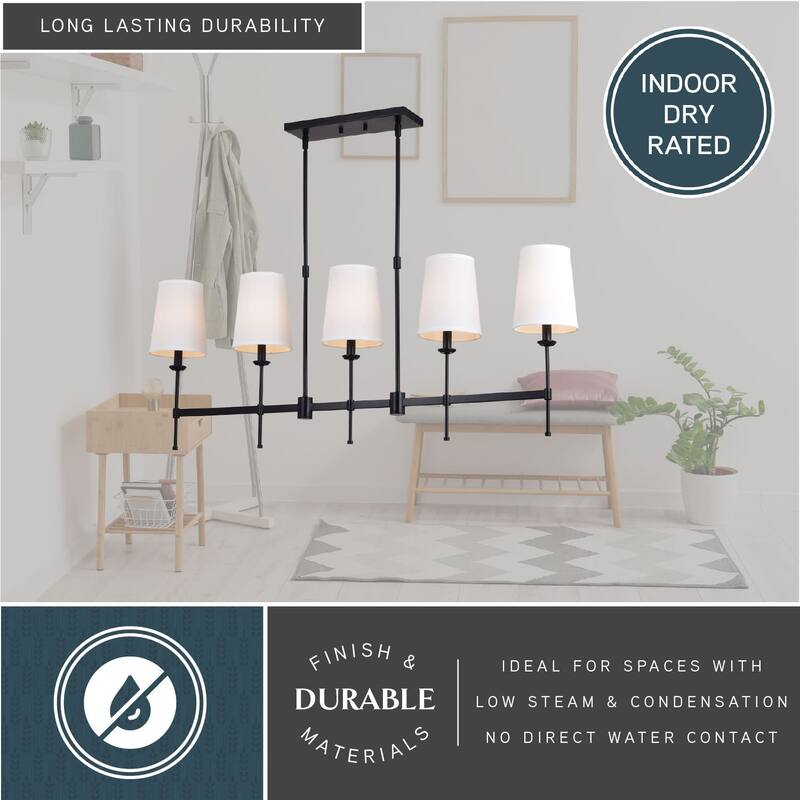 Vaxcel Lighting H0289 Camden 5 Light 46" Wide Linear Chandelier
