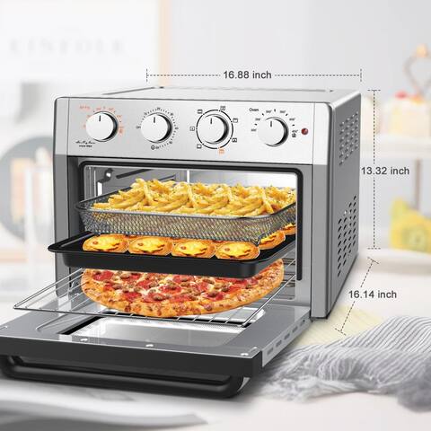 WEESTA 7-in-1 24QT Air Fryer Toaster Oven Combo with Accessories & E-Recipes