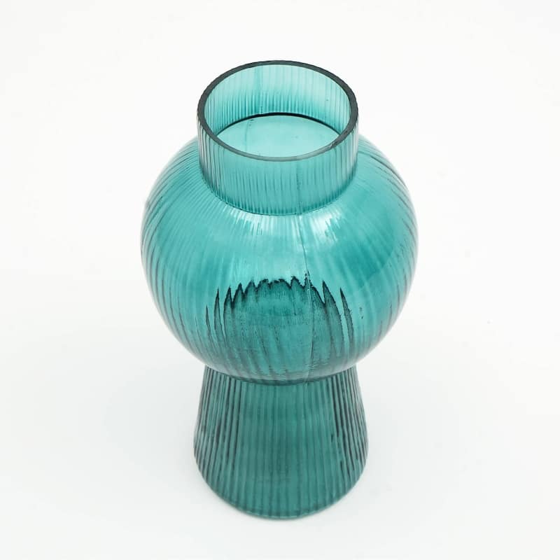 Modern Funnel Flare Glass Vase - 5x10 Inch Small Vase for Floral Arrangements & Contemporary Decor