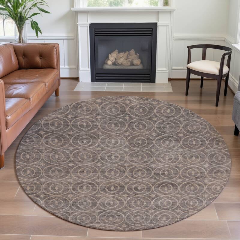 Premium Washable Super Soft Casual Contemporary Mayfield Rug - Mocha - 8' x 8'