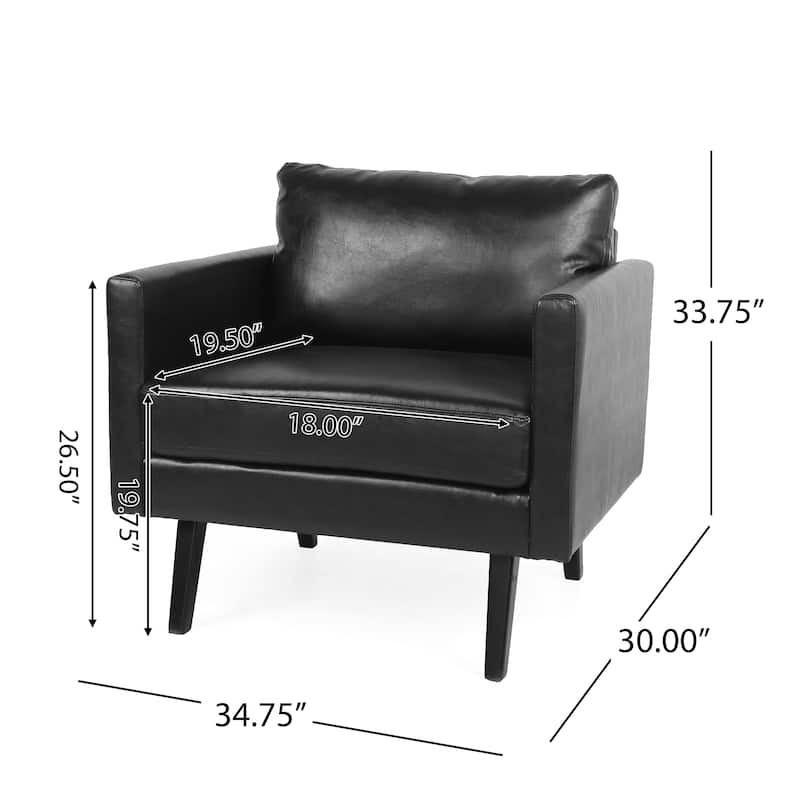 Chandler Faux Leather Club Chair by Christopher Knight Home