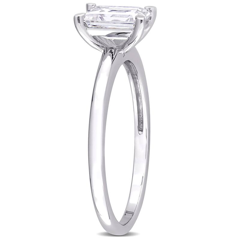 Miadora Sterling Silver 1ct TGW Octagon-cut Created Moissanite Solitaire Engagement Ring