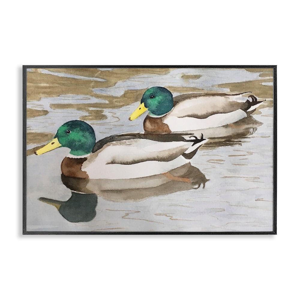 Stupell Mallard Ducks Pair Framed Giclee Art Design By Stephanie Fielden