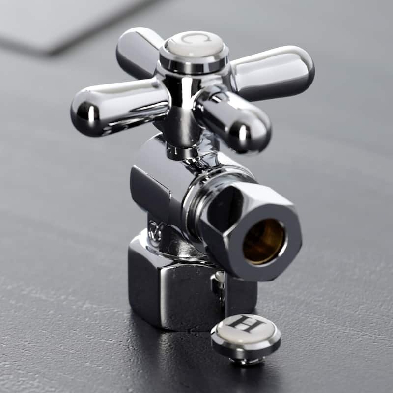 Kingston Brass Vintage Quarter Turn Valve (1/2-Inch FIP X 3/8-Inch O.D. Compression)