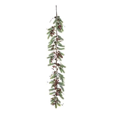 Transpac Metal 60 in. Multicolored Christmas Fir and Berry Garland - Multi