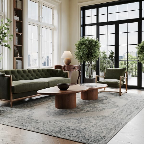 slide 2 of 19, Padma Lakshmi Istanbul Hand-Tufted Ornate Border Wool-Blend Rug 2'6" x 6' Runner - Teal